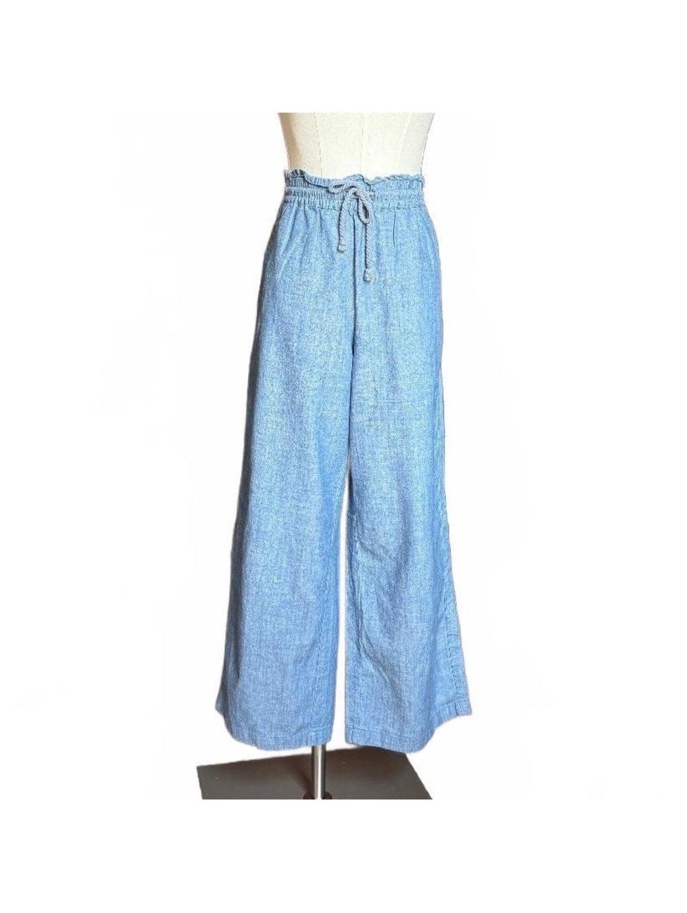 J.Crew Light Blue Wide Leg Chambray Pants Size 8